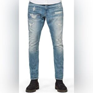NWOT G Star Raw 3D Slim D-Staq 36X33 distressed light wash streetwear
